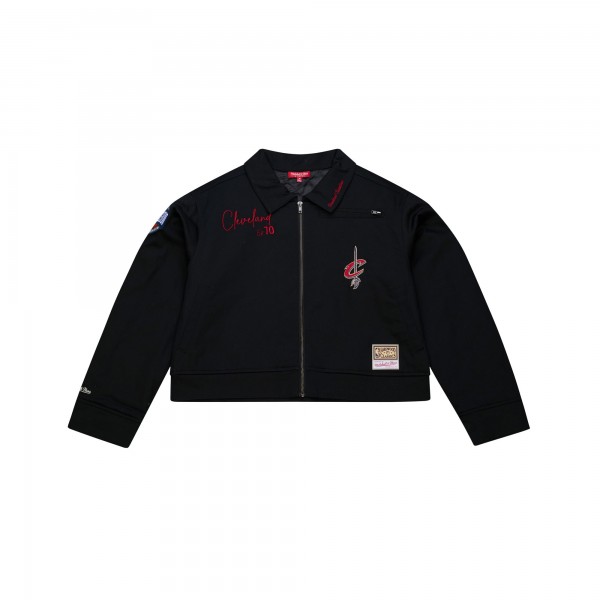Женская Cleveland Cavaliers Mitchell & Ness Black Full-Zip Mechanic Jacket