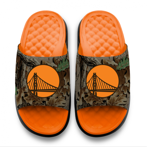 Unisex Golden State Warriors ISlide RealTree Advantage Camo Motive Slide Sandals