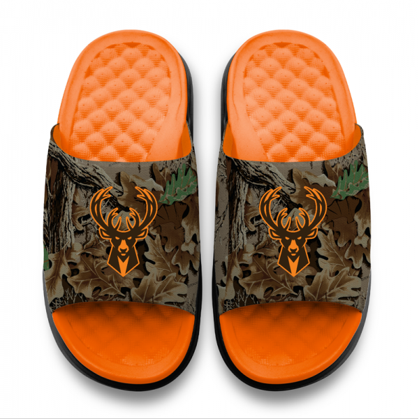 Unisex Milwaukee Bucks ISlide RealTree Advantage Camo Motive Slide Sandals
