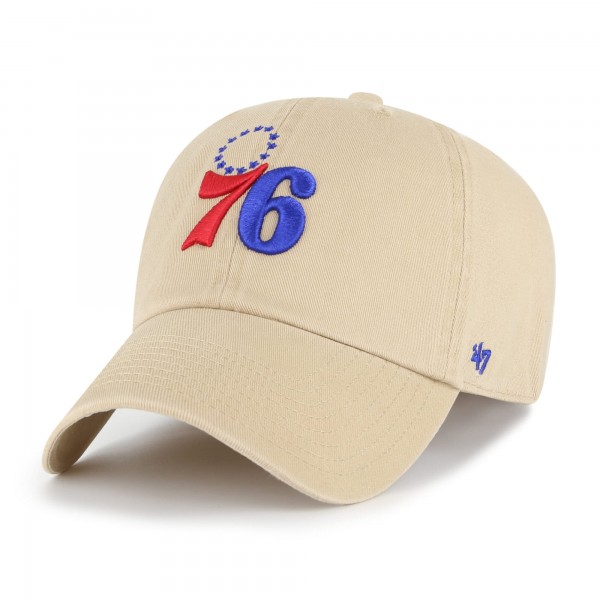 Бейсболка Philadelphia 76ers 47 Khaki Logo Clean Up