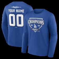 Los Angeles Dodgers Royal 2025 National League Champions Custom Name & Number Long Sleeve T-Shirt