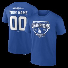 Los Angeles Dodgers Royal 2025 National League Champions Custom Name & Number T-Shirt