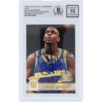 Chris Webber Golden State Warriors Autographed 1993-94 Skybox NBA Hoops Gold Fifth Anniversary #341 Beckett Fanatics Witnessed Authenticated 10 Rookie Card