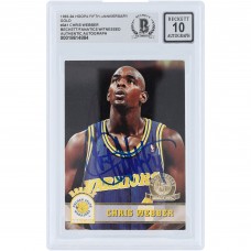 Chris Webber Golden State Warriors Autographed 1993-94 Skybox NBA Hoops Gold Fifth Anniversary #341 Beckett Fanatics Witnessed Authenticated 10 Rookie Card