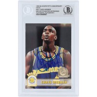 Chris Webber Golden State Warriors Autographed 1993-94 Skybox NBA Hoops Gold Fifth Anniversary #341 Beckett Fanatics Witnessed Authenticated Rookie Card