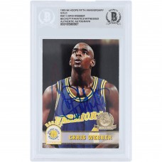 Chris Webber Golden State Warriors Autographed 1993-94 Skybox NBA Hoops Gold Fifth Anniversary #341 Beckett Fanatics Witnessed Authenticated Rookie Card