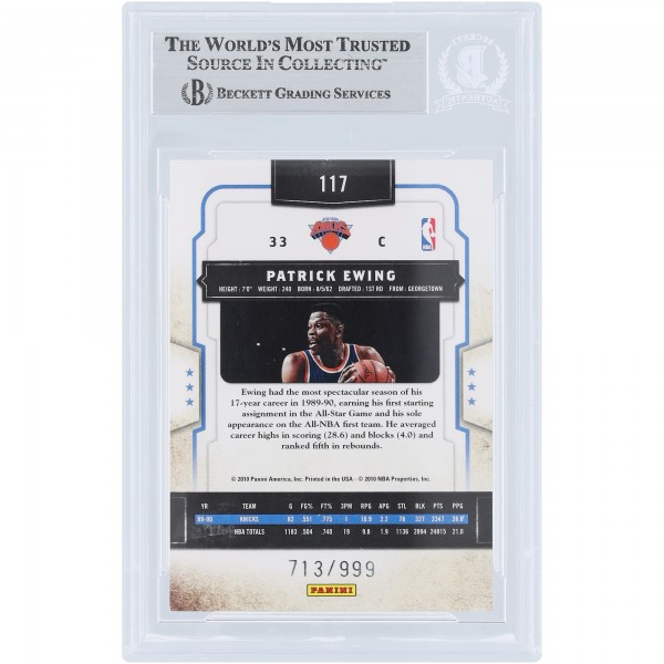 Patrick Ewing New York Knicks Autographed 2009-10 Panini Classics #117 #/999 Beckett Fanatics Witnessed Authenticated Card