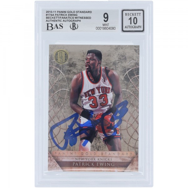 Patrick Ewing New York Knicks Autographed 2010-11 Panini Gold Standard #174 #/299 Beckett Fanatics Witnessed Authenticated 9/10 Card