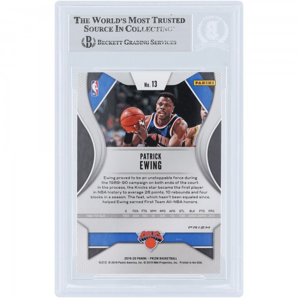 Patrick Ewing New York Knicks Autographed 2019-20 Panini Prizm Orange Ice Prizm #13 Beckett Fanatics Witnessed Authenticated Card