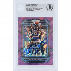 Patrick Ewing New York Knicks Autographed 2022-23 Panini Prizm Purple Ice Prizm #275 #/149 Beckett Fanatics Witnessed Authenticated Card