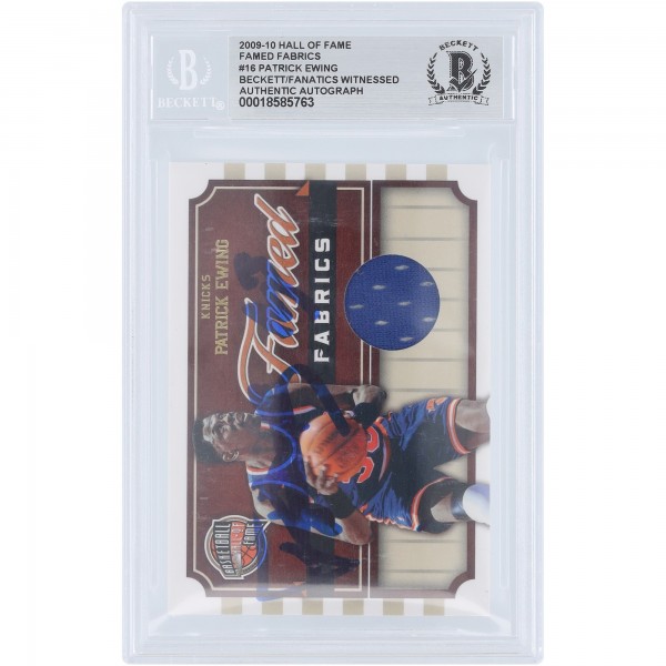 Patrick Ewing New York Knicks Autographed 2009-10 Panini Hall Of Fame Famed Fabric Jersey Relic #16 #/599 Beckett Fanatics Witnessed Authenticated Card