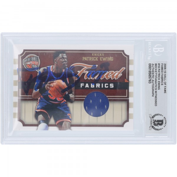 Patrick Ewing New York Knicks Autographed 2009-10 Panini Hall Of Fame Famed Fabric Jersey Relic #16 #/599 Beckett Fanatics Witnessed Authenticated Card