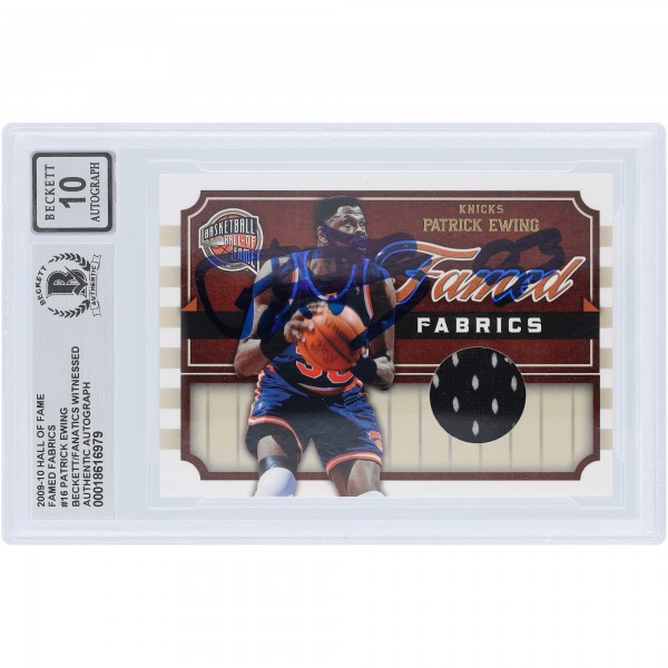 Patrick Ewing New York Knicks Autographed 2009-10 Panini Hall Of Fame Famed Fabric Jersey Relic #16 #/599 Beckett Fanatics Witnessed Authenticated 10 Card