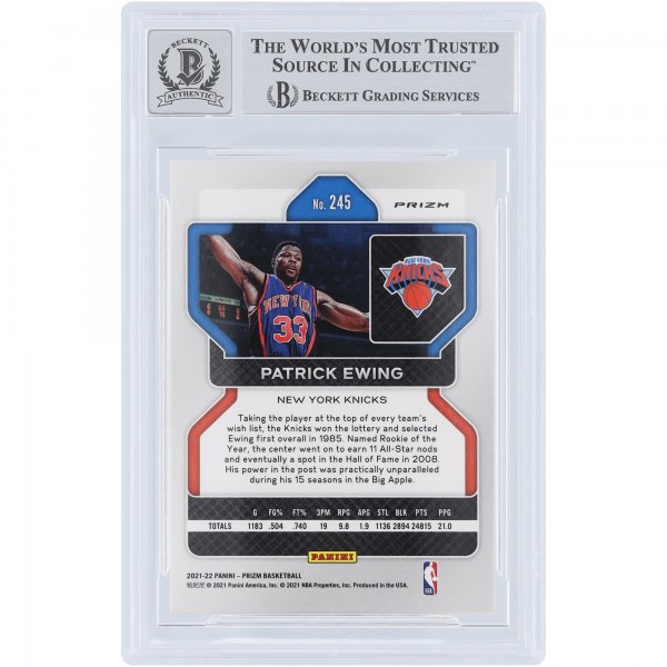 Patrick Ewing New York Knicks Autographed 2021-22 Panini Prizm Orange Ice Prizm #245 Beckett Fanatics Witnessed Authenticated 10 Card