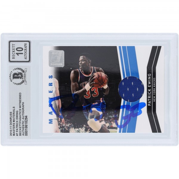 Patrick Ewing New York Knicks Autographed 2010-11 Panini Donruss Masters Materials Jersey Relic #7 #/299 Beckett Fanatics Witnessed Authenticated 10 Card