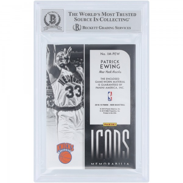 Patrick Ewing New York Knicks Autographed 2018-19 Panini Noir Icons Memorabilia Jersey Relic #IM-PEW #/99 Beckett Fanatics Witnessed Authenticated 10 Card