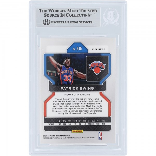 Patrick Ewing New York Knicks Autographed 2021-22 Panini Prizm Orange Ice Prizm #245 Beckett Fanatics Witnessed Authenticated Card