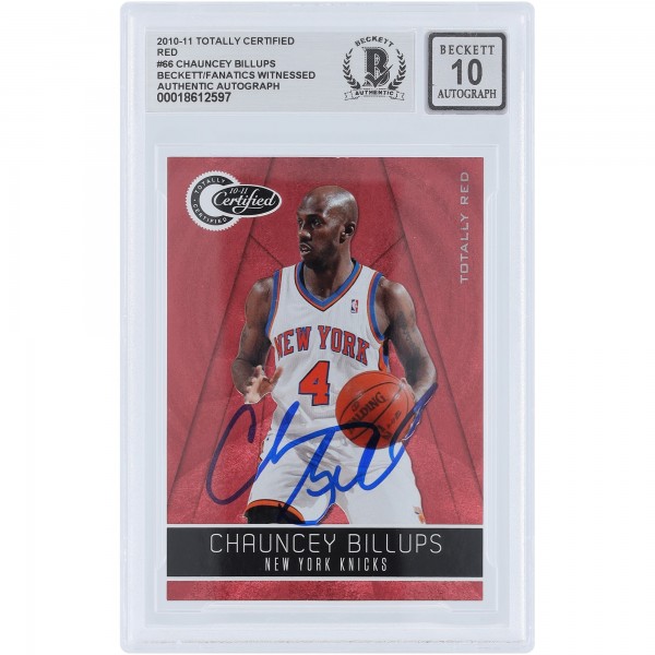 Chauncey Billups New York Knicks Autographed 2010-11 Panini Totally Certified Totally Red #66 #/499 Beckett Fanatics Witnessed Authenticated 10 Card