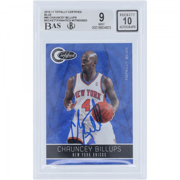 Chauncey Billups New York Knicks Autographed 2010-11 Panini Totally Certified Totally Blue #66 #/299 Beckett Fanatics Witnessed Authenticated 9/10 Card