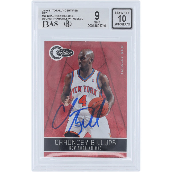 Карточка Chauncey Billups New York Knicks Autographed 2010-11 Panini Totally Certified Totally Red #66 #/499 Beckett Fanatics Witnessed Authenticated 9/10