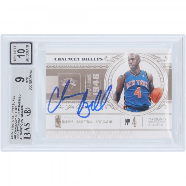 Chauncey Billups New York Knicks Autographed 2010-11 Panini National Treasures #69 #/99 Beckett Fanatics Witnessed Authenticated 9/10 Card