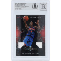 Карточка Chauncey Billups New York Knicks Autographed 2010-11 Panini Elite Black Box Crusade Materials Jersey Relic #4 #/99 Beckett Fanatics Witnessed Authenticated 10
