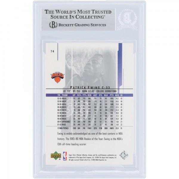 Patrick Ewing New York Knicks Autographed 2003-04 Upper Deck Ultimate Collection #74 #/750 Beckett Fanatics Witnessed Authenticated Card