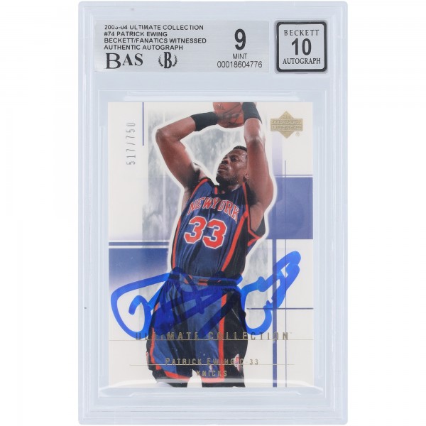 Patrick Ewing New York Knicks Autographed 2003-04 Upper Deck Ultimate Collection #74 #/750 Beckett Fanatics Witnessed Authenticated 9/10 Card