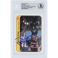 Patrick Ewing New York Knicks Autographed 1986-87 Fleer Sticker #6 Beckett Fanatics Witnessed Authenticated Rookie Card