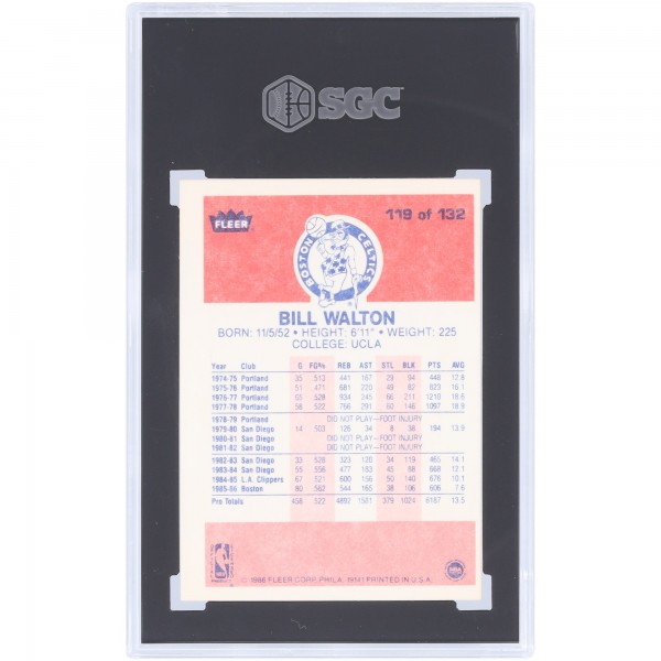 Bill Walton Boston Celtics 1986-87 Fleer #119 SGC Authenticated 6.5 Card
