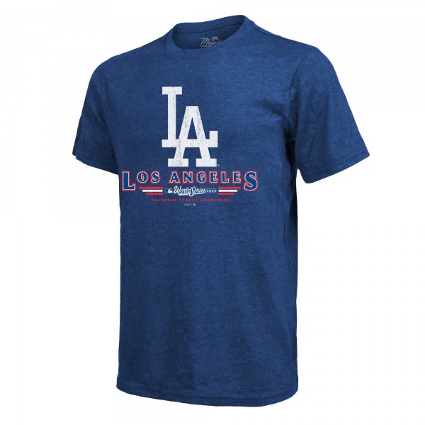Los Angeles Dodgers Freddie Freeman Majestic Threads Royal 2025 World Series Name & Number Tri-Blend T-Shirt