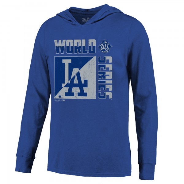 Los Angeles Dodgers Shohei Ohtani Majestic Threads Royal 2025 World Series Name & Number Lightweight Long Sleeve Hooded T-Shirt