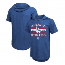 Los Angeles Dodgers Majestic Threads Royal 2025 World Series Tri-Blend Hoodie T-Shirt