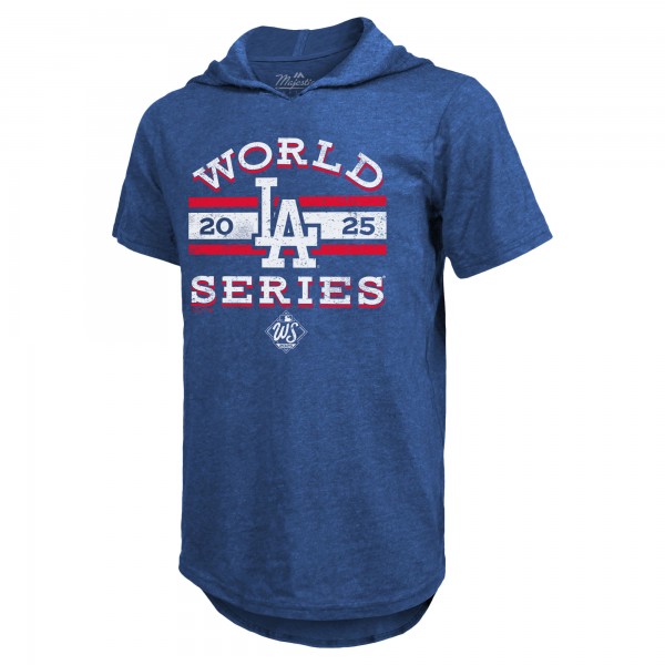 Los Angeles Dodgers Majestic Threads Royal 2025 World Series Tri-Blend Hoodie T-Shirt