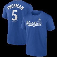 Los Angeles Dodgers Freddie Freeman Royal 2025 World Series Name & Number T-Shirt