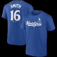 Los Angeles Dodgers Will Smith Royal 2025 World Series Name & Number T-Shirt