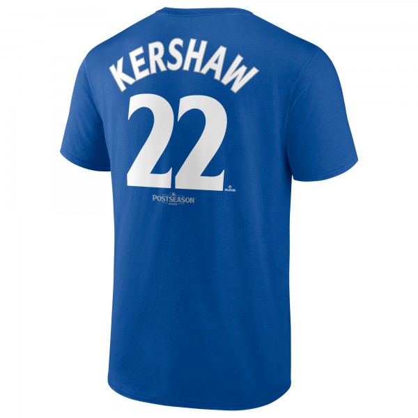 Los Angeles Dodgers Clayton Kershaw Royal 2025 World Series Name & Number T-Shirt