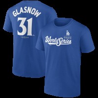 Los Angeles Dodgers Tyler Glasnow Royal 2025 World Series Name & Number T-Shirt