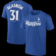 Los Angeles Dodgers Tyler Glasnow Royal 2025 World Series Name & Number T-Shirt