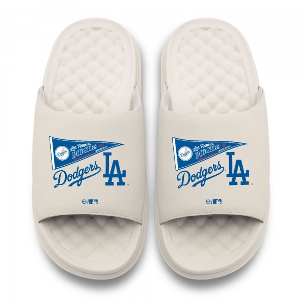 Unisex Los Angeles Dodgers ISlide Cream 2025 National League Champions Collage Motive Slide Sandals