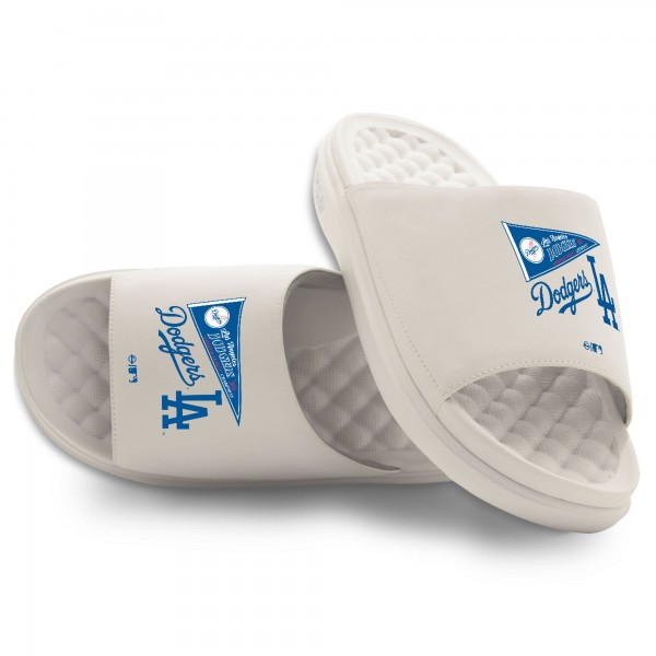 Unisex Los Angeles Dodgers ISlide Cream 2025 National League Champions Collage Motive Slide Sandals