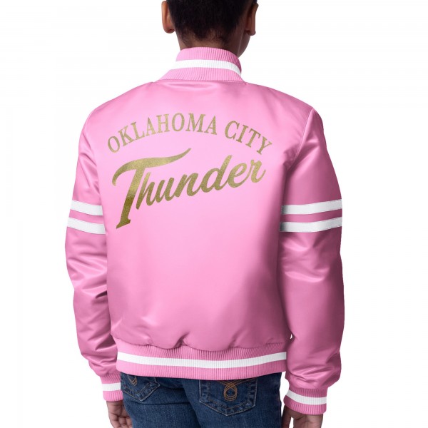 Куртка Подростковая Girls Oklahoma City Thunder Starter Pink Fashion Script Full-Snap Varsity