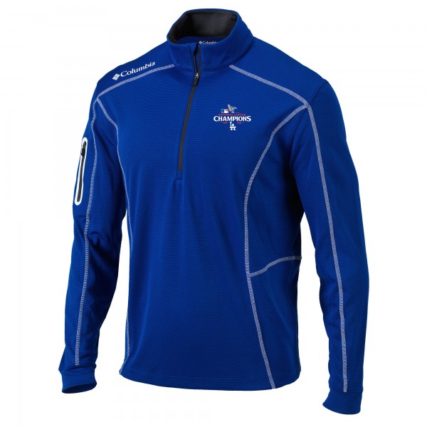 Los Angeles Dodgers Columbia Royal 2025 National League Champions Omni-Wick Shotgun Quarter-Zip Pullover