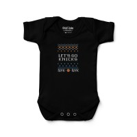 Newborn New York Knicks Chad & Jake Black X-mas Graphic Bodysuit