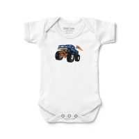 Newborn New York Knicks Chad & Jake White Monster Truck Graphic Bodysuit