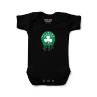 Newborn Boston Celtics Chad & Jake Black Drippy Logo Graphic Bodysuit