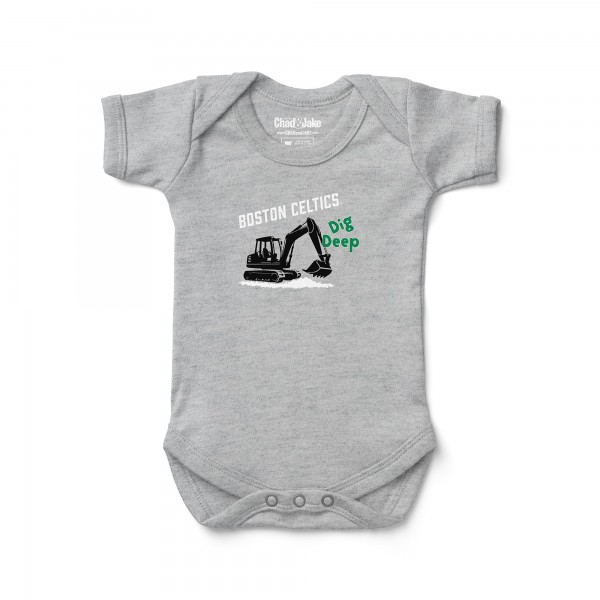 Newborn Boston Celtics Chad & Jake Gray Digger Graphic Bodysuit