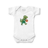 Малышам Boston Celtics Chad & Jake White Dino Basketball Graphic Bodysuit