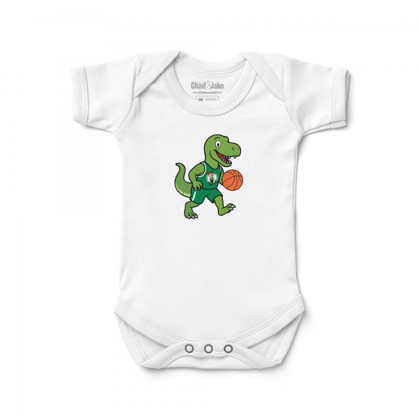 Малышам Boston Celtics Chad & Jake White Dino Basketball Graphic Bodysuit