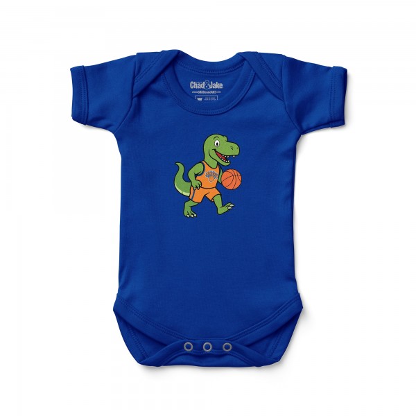 Малышам New York Knicks Chad & Jake Royal Dino Basketball Graphic Bodysuit